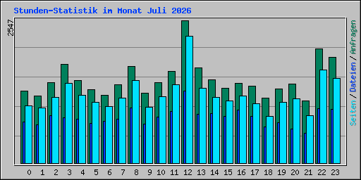 Stunden-Statistik im Monat Juli 2026