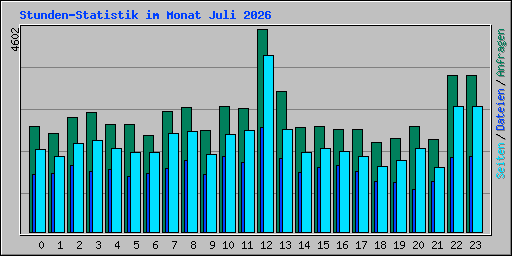 Stunden-Statistik im Monat Juli 2026